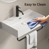 SEVOBAL Bathroom Sinks Wall Mount Vessel Ceramic Basin Modern Floating Design with Towel Rack for Small Bathrooms, White, 27.4"*18"*8.9" - 3 of 4