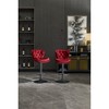 Velvet Bar Stools Set of 2 with Adjustable Height, 360° Swivel, Footrest, and Metal Legs for Kitchen, Dining, or Bar - 4 of 4
