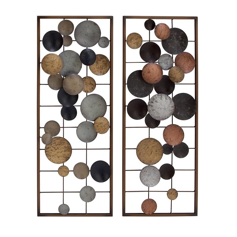 Set of 2 Metal Geometric Overlapping Round Cutouts Wall Decors - Olivia &#38; May, 2 of 5
