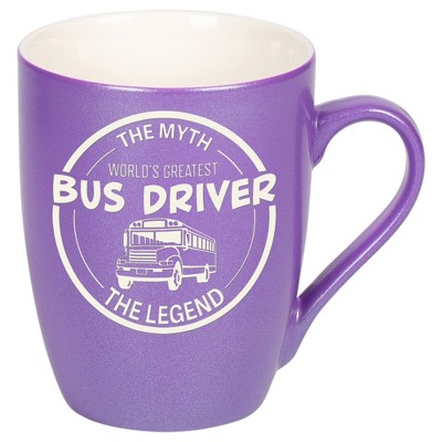 Elanze Designs World's Greatest Bus Driver The Myth The Legend Passion Purple 10 ounce New Bone China Coffee Cup Mug