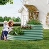 3-Tier Galvanized Raised Garden Bed, 60x42x30 Inches Open Base Outdoor Planter Kit for Plants Herbs and Vegetables for Patio Balcony Backyard, Beige - 4 of 4
