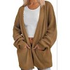 Coolmee Womens Oversized Cardigans Soft Loose Open Front Casual Knit Sweater Coats with Pockets - 2 of 3