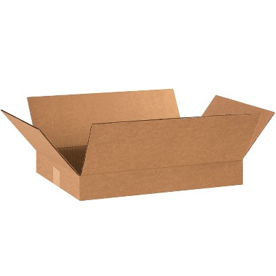 Box Partners Flat Corrugated Boxes 18" x 12" x 2" Kraft 25/Bundle 18122