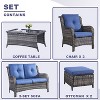 POCASSY 6 Piece Patio Furniture Set, All Weather Wicker Rattan Patio Lovseat Sofa Set with Wicker Patio Chair, Coffee Table and Ottoman - 3 of 4
