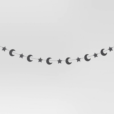 70" Simple Moons and Stars Icon Decorative Wall Garland Black - Hyde and EEK! Boutique™