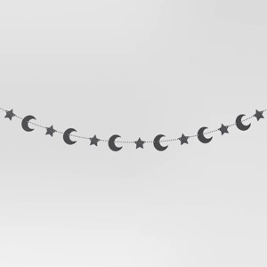 70" Simple Moons and Stars Icon Decorative Wall Garland Black - Hyde and EEK! Boutique™ - 1 of 3