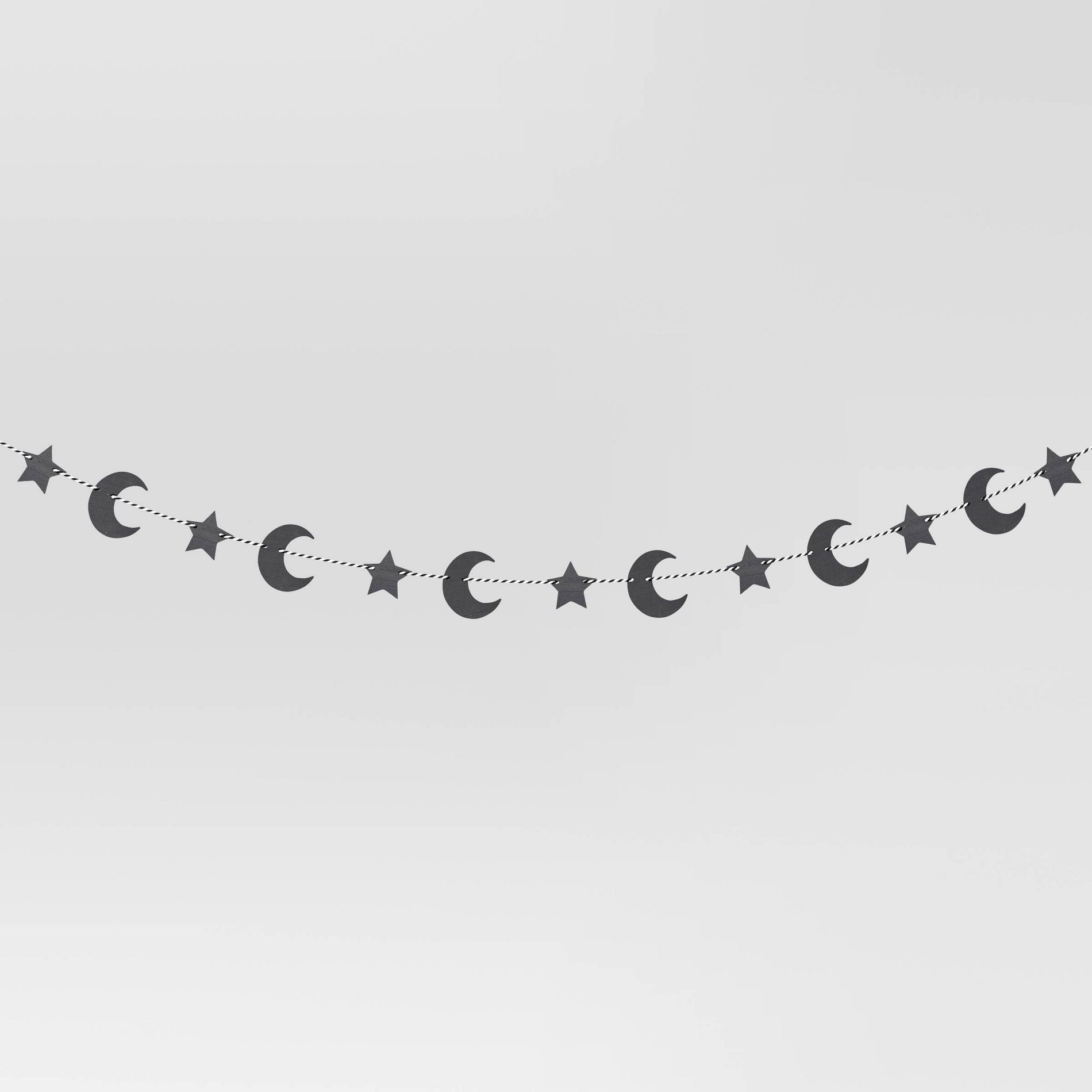 70" Simple Moons and Stars Icon Decorative Wall Garland Black - Hyde and EEK! Boutique™