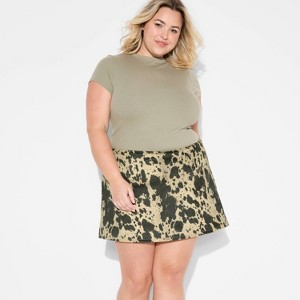 Women's High-Rise Suede A-Line Skort - Wild Fable™ - 1 of 3