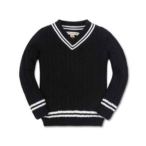 Boys black and white sweater best sale