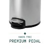 LunaLulinlk 1.3 gal, Round Soft Close Premium Pedal Waste Bin Step On Trash Can, Brushed Stainless Steel - 3 of 4