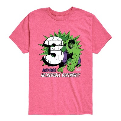 Boys' - Marvel - Hulk Incredible Birthday 3 Short Sleeve Graphic T-Shirt