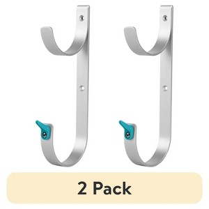 LunaLulinlk (2 pack) Silver Aluminum Accessory Hooks - 2 per Pack - 9 in x 1.5 in x 3.5 in - 1 of 4