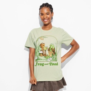 Women's Frog and Toad Short Sleeve Graphic T-Shirt - Light Green - 1 of 3