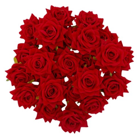 Velvet Rose Fake Flower Leaf Artificial Home Wedding Decor Bridal Bouquet DIY US 