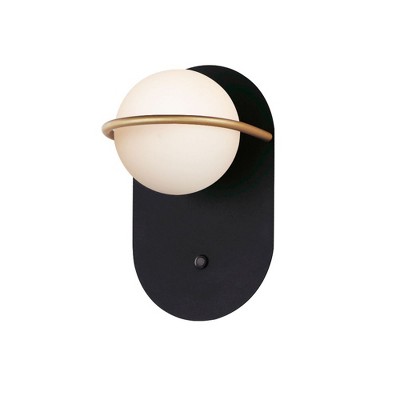Maxim Lighting Revolve 1 - Light Wall Light in  Black/Gold