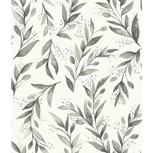 Roommates Olive Branch Magnolia Home Wallpaper Gray Target