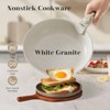 Kumasinova 12-Piece Non-Stick Granite Pots Set,7-10" Cookware Set with Saucepans,Frying Pan,Saute Pan,Lids and Silicone Utensils,Non-Toxic,White - 2 of 4