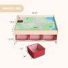 92 Pieces Train Table, Wooden Train Set & Table with 3 Storage Bins, Tracks, Train, Railway, City, Gift for Toddler Boys Girls Ages 3+ - 3 of 4
