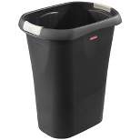 Rubbermaid 1835854 8 Gallon Plastic Home/Office Bedroom Bathroom Waste Basket Trash Can or Recycling Bin with Liner Lock, Black