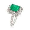 Ross-Simons 3.00 Carat Emerald and 1.60 ct. t.w. Diamond Ring in 14kt White Gold - 3 of 4