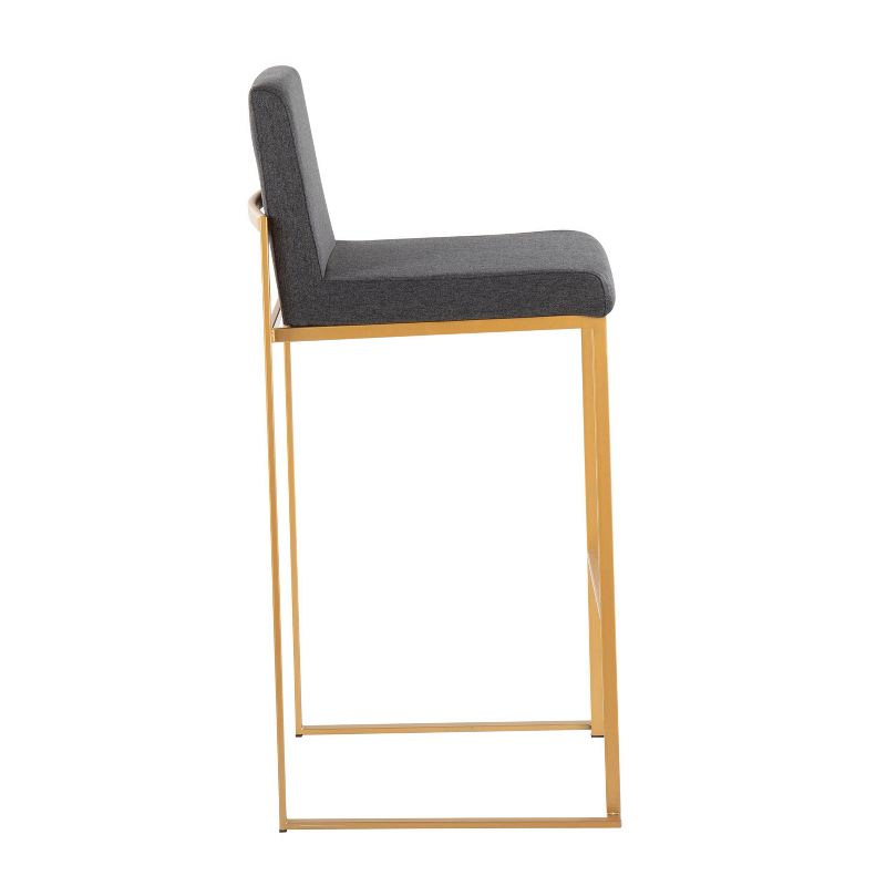 Set of 2 FujiHB Polyester/Steel Barstools Gold/Charcoal - LumiSource, 4 of 10