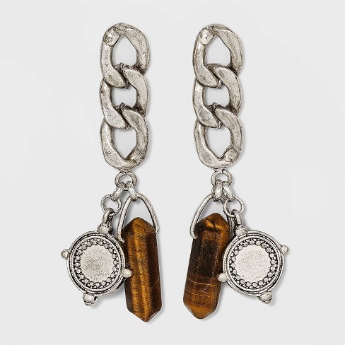 Tigers Eye Drop Earrings