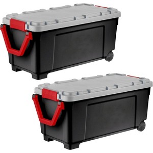 IRIS USA Heavy Duty Trail Box - Black, Gray, Red - 1 of 4