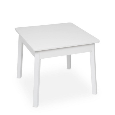 Bright White Wooden Kids Square Play Table - 25.4" Height
