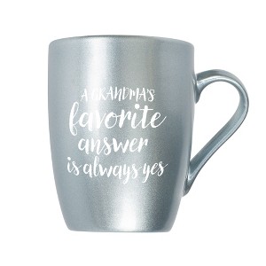 Elanze Designs Grandma's Favorite Answer Is Always Yes Frosted Blue 10 ounce New Bone China Coffee Cup Mug - 1 of 4