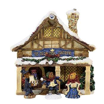 Boyds Bears Resin 7.0 Inch Dickens Tea Shoppe Set/4 Christmas Village Buildings