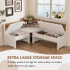 PAKASEPT Breakfast Nook Corner Dining Table Set with Cushion, L-Shape Kitchen Bench Chair Set with Hidden Storage, for 3-5 People - 3 of 4