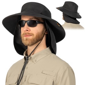 SUN CUBE Wide Brim Sun Hat Adults, Fishing Hats Sun UV Protection, Hiking Bucket Hat Safari Beach Boonie, UPF 50+ - 1 of 4