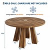 47" Round Dining Table for 4-6, Circle Dining Room Table with Sturdy Cross Base, Farmhouse Wood Dinner Table for Apartment Kitchen Living Room - 4 of 4