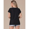INSPIRE CHIC Women's Eyelet Short Sleeve Round Neck Hollow Out Summer Dressy Casual Blouses - 3 of 4