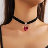 Attop Women's black necklace, heart necklace, adjustable velvet necklace, Halloween role play party - 2 of 4