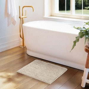 Soft Absorbent Chenille Bath Mat Rug with Anti-Skid Rubber Backing - Becky Cameron - 1 of 4