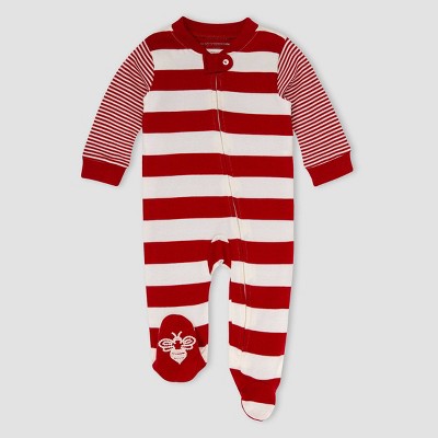 Burt's Bees Baby® Baby Rugby Striped Organic Cotton Sleep N' Play - Red Newborn