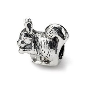 Black Bow Jewelry Sterling Silver Squirrel Nibbling Bead Charm - 1 of 3