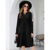 Women's Fall Long Sleeve Dresses Casual Boho Ruffle Neck Tiered A Line Flowy Wedding Guest Midi Dress - 3 of 4