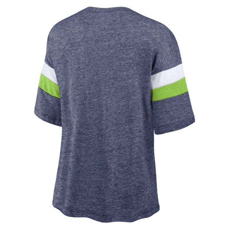 NFL Seattle Seahawks Women&#39;s Weak Side Blitz Marled Left Chest Short Sleeve T-Shirt, 3 of 4
