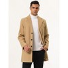 INSPIRE CHIC Men's Notched Lapel Single Breasted Winter Long Jacket Overcoat - 3 of 4
