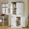 USIKEY 71" Tall Kitchen Pantry Cabinet, Farmhouse Storage Cabinet with Barn Doors, 1 Drawer & Adjustable Shelves, Cupboard for Kitchen, White - 4 of 4