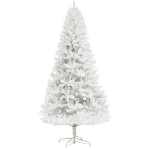 TopComfy Christmas Tree Stand 6FT Unlit Xmas Tree with Realistic Branches for Holiday Decor, White, 43.3"*43.3"*70.9" - 1 of 4