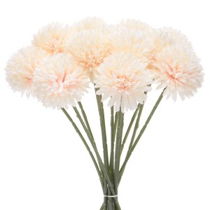 Unique Bargains Plastic Silk Durable Artificial Chrysanthemum Ball Flowers 11" - 1 of 4