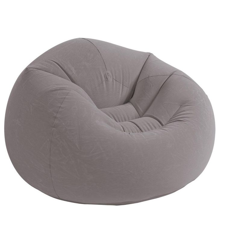 Intex Inflatable Contoured Corduroy Beanless Bag Lounge Chair, Gray (2 Pack), 2 of 7