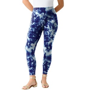 Roaman's Plus Size Ankle Length Essential Stretch Legging - 1 of 4