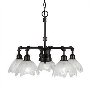 Toltec Lighting Vintage 5 - Light Chandelier in  Dark Granite with 7" Gold Ice Shade - 1 of 1
