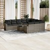 vidaXL Garden Sofa Set Grey PE rattan, powder-coated steel, tempered glass - 2 of 4