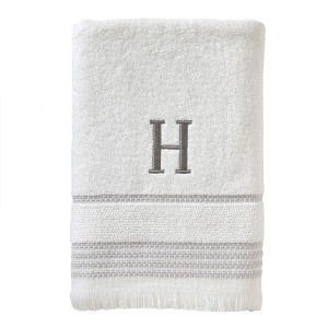 SKL Home By Saturday Knight Ltd Casual Monogram BaCottonth Towel H - 28X54", White - 1 of 1