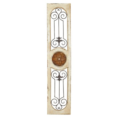 Farmhouse Metal Ornamental Decorative Wall Sculpture White - Olivia & May